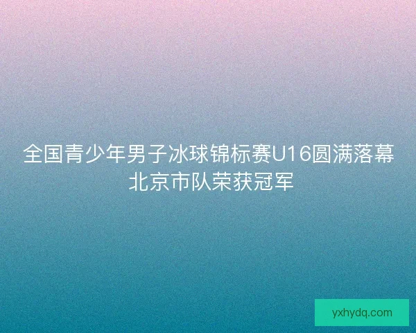 全国青少年男子冰球锦标赛U16圆满落幕 北京市队荣获冠军 全国青少年男子冰球锦标赛U16圆满落幕 北京市队荣获冠军